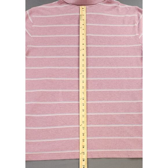 Brooks Brothers Polo Shirt Mens Slim XXL Slim Pink Striped Performance Preppy - Picture 5 of 16